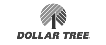 The image shows the Dollar Tree logo, featuring a stylized tree design above the bold text DOLLAR TREE. The tree is composed of diagonal lines forming a circular shape.